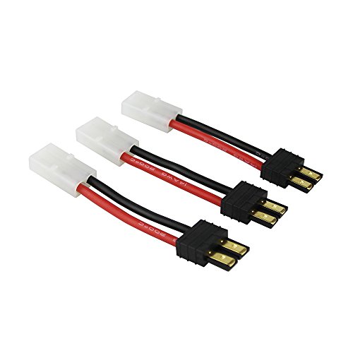 OliYin 3 stücke Compatible for Tamiya Weiblich zu TRX Männlich Adapter Stecker Kabel 14awg 5cm 5cm für Revo Ladegerät von OliYin