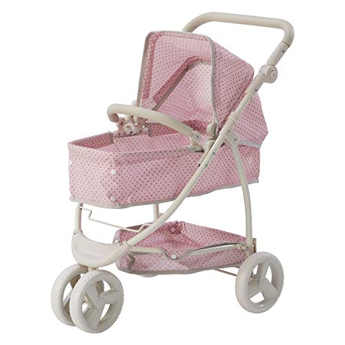 Olivia's Little World 2 in 1 Kinderwagen Puppenwagen Faltbar Rosa/Grau OL-00009 von Olivia's Little World