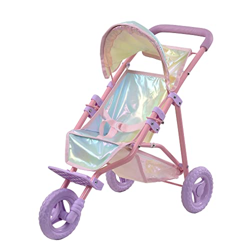 Olivia's Little World Von Teamson Kids Kinderwagen Spielzeug mit Aufbewahrung Für Puppen, Mehrfarbig Irisierend OL-00016 von Olivia's Little World