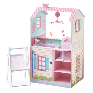 Olivia's Little World 2-in-1 Puppenhaus und Wickelstation von Olivia&#039s Little World