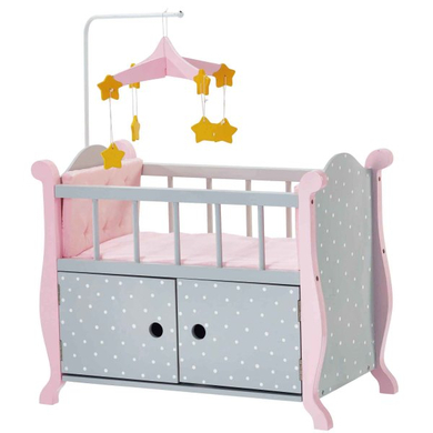 Olivia's Little World Puppenbett Polka Dots, grau von Olivia&#039s Little World