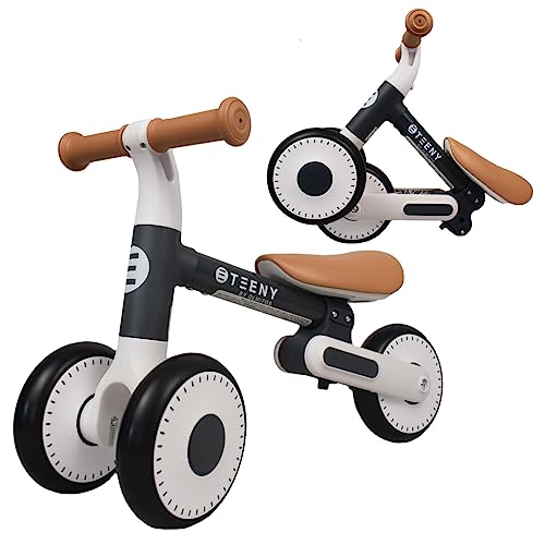 Olmitos - Kinderfahrrad ohne Balancepedale für Kinder 1 bis 2 Jahre Teeny - Einstiegsfahrrad 2 Höhen, sehr leicht und robust, 2 Vorderräder, weicher Sattel, rutschfester Lenker von Olmitos