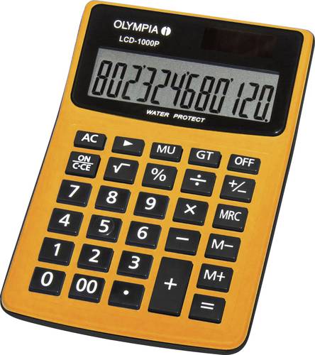 Olympia LCD 1000P Tischrechner Orange Display (Stellen): 12solarbetrieben, batteriebetrieben (B x H von Olympia