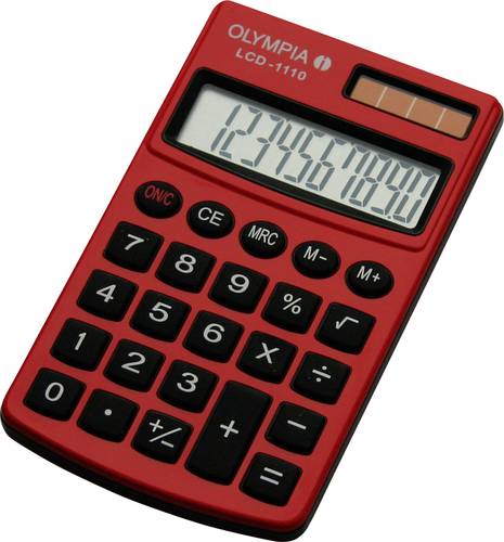 Olympia LCD 1110 Taschenrechner Rot Display (Stellen): 10solarbetrieben, batteriebetrieben (B x H x von Olympia