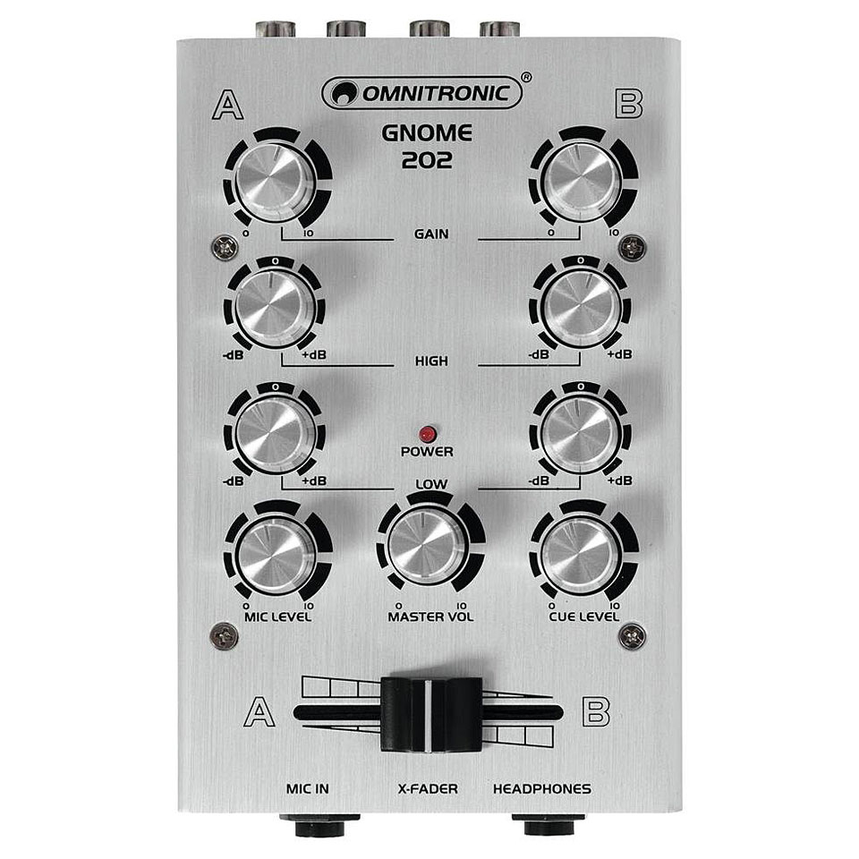 Omnitronic GNOME-202 Mini-Mixer silver DJ-Mixer von Omnitronic