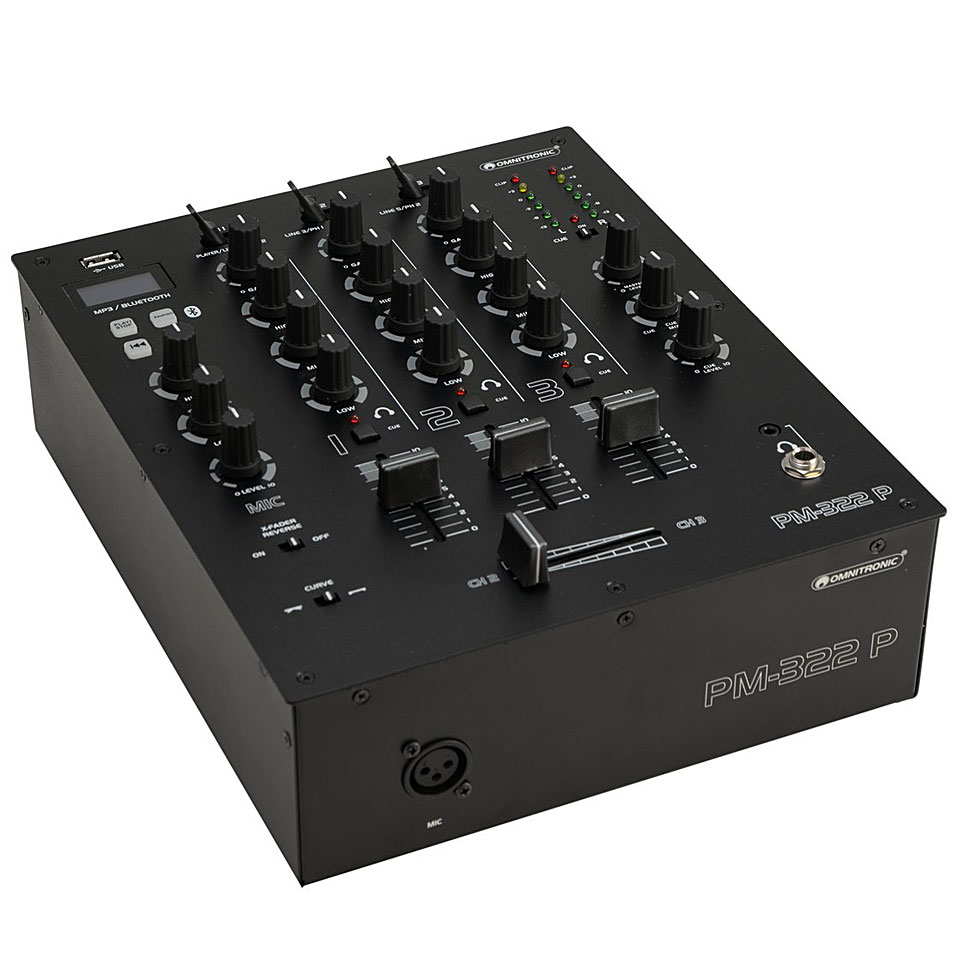 Omnitronic PM-322P 3-Channel with Bluetooth and USB Player DJ-Mixer von Omnitronic