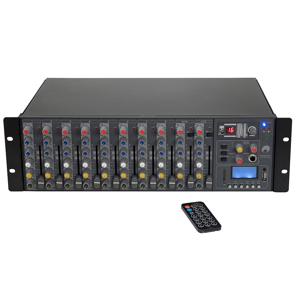 Omnitronic RM-1422FXA USB Rack Power Mixer Powermixer von Omnitronic