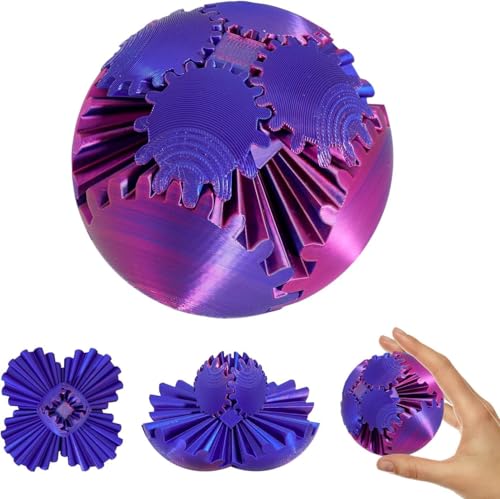 GearSphere – Das Steampunk Whirling Wonder Fidget (Gear Ball), 3D-gedruckter Getriebeball, Spinnball, Getriebe-Fidget-Spielzeug, 3D-gedrucktes Arbeit oder Reisen, Stressabbau, Zappelspielzeug (B) von Omuotaut