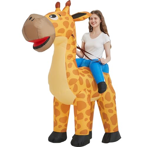 One Casa Aufblasbares Kostüm für Erwachsene, Giraffen-Kostüm, Halloween-Kostüm für Männer und Frauen, 160 cm von One Casa