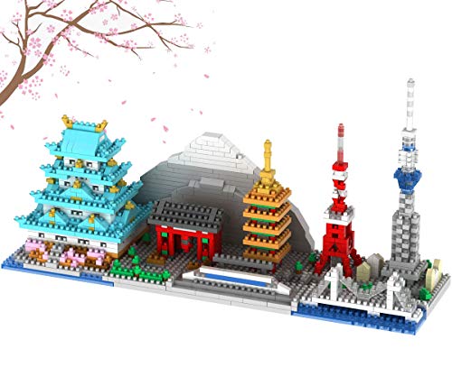 OneNext Japan Tokyo Skyline Collection Berühmte Architektur Modellbaustein Set (1350 Stück) Micro Mini Bricks Spielzeug Geschenke für Kinder und Erwachsene von OneNext