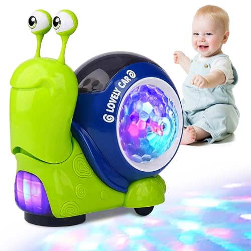 OneNine Schnecken Krabbelspielzeug Baby ab 1 2 3 Jahr, Bauchlage Spielzeug Baby mit Lichter und Musik, Spielzeug Baby 3-18 Monate, Tummy Time Toys Krabbelspielzeug Baby Weihnachten Geschenke von OneNine