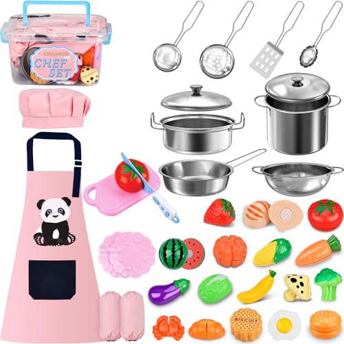 Onherm Accessoires De Cuisine Pour Enfants, 35 Pièces D'accessoires De Cuisine, Jeux De Famille, Jeu De Rôle, Ensemble De Cuisine Pour Les Tout-Petits De Plus De Trois Ans Les Filles von Onherm