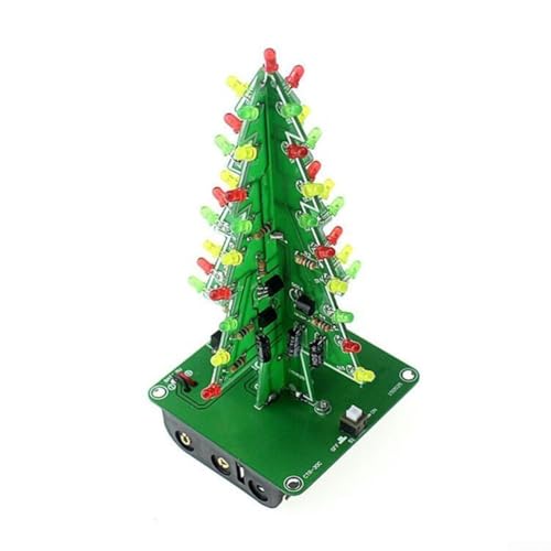 Oniissy 3D-LED-Weihnachtsbaum-Set, Glitzer-Weihnachtsbaum, 3D-LED-Blink-Weihnachtsbaum-Schaltungs-Set, DIY-3D-LED-Blitzschaltungs-Set, dreidimensionales elektronisches Spaß-Set (3 Farben) von Oniissy