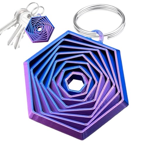 Fraktales Fidget-Hexagon-Spielzeug – 3D-Druck-Hexagon-Fidget-Spielzeug | Sechseckiges Dekompressionsspielzeug | Sechseckiger Spielzeug-Schlüsselanhänger Zum Stressabbau, Dekorativ Zum Stressabbau von Onkujlpst