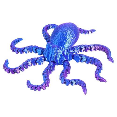 Onkujlpst 3D-Druck-Oktopus,3D-Gedruckter Oktopus,Tierfigur zum Stressabbau | Bewegliche Tiefsee-Actionfigur, kreative -Verzierung, buntes Oktopus-Spielzeug für Geburtstag, Weihnachten von Onkujlpst