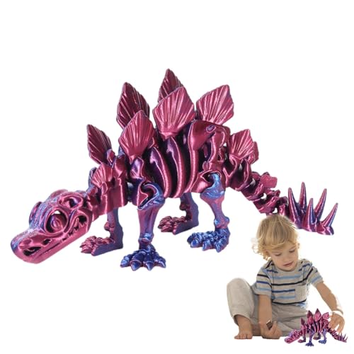 Onkujlpst Dinosaurier-3D-Anzeigespielzeug, 3D-Drucktier, Dinosaurier-Skelett-Modell, Sensorisches Tierspielzeug-Desktop-Ornament, interaktives Kinderspiel von Onkujlpst