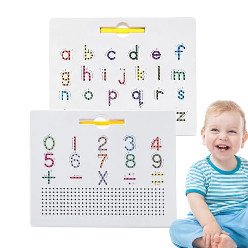 Onkujlpst Magnetische Alphabettafel, doppelseitige magnetische Buchstabentafel - Doppelseitige magnetische Alphabet-Edition 2-in-1 | Stem Toy Letters Learning, Magnets Tracing Board, Üben von von Onkujlpst