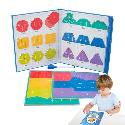 Onkujlpst Mathematische Manipulatives-Set, magnetische Bruchkacheln | Bruchgeometrie-Scheiben-Kit | Leichte Bunte Bruchkreise für Erzieher, Lehrer, Eltern, Kinder von Onkujlpst