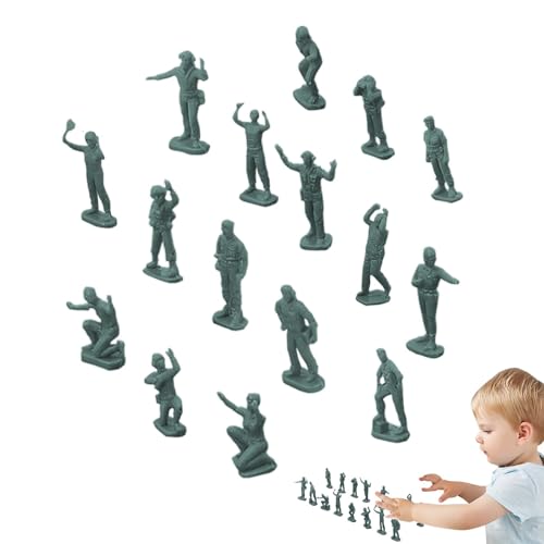 Onkujlpst Modellsoldaten-Bausatz, Spielzeugsoldaten-Geländemodell - Cake Toppers Miniatur-Soldat-Spielset,Modell Soldat Kit Rollenspiel Spielzeug 16 Stück Kinder Spielzeugsoldaten von Onkujlpst