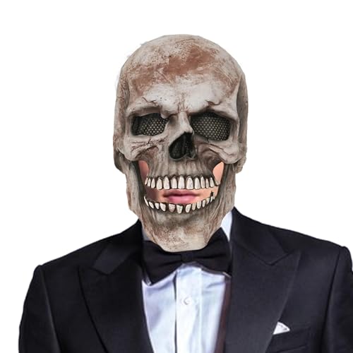 Onkujlpst Totenkopf-Gesichtsmaske, Totenkopf-Vollgesichtsmaske | Skelett-Gesichtsmaske | Halloween-Skelett-Gesichtsmaske, kreative Skelett-Maske für Halloween- -Cosplay von Onkujlpst