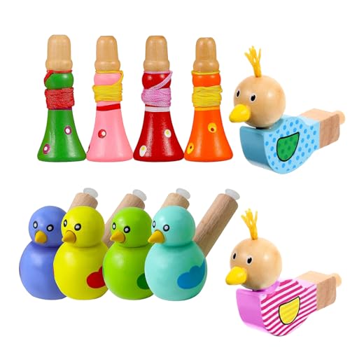 Hölzerne Vogelpfeifen,Onlvmyur 10 Stücke Vogelpfeifen Kinder Vogelpfeife Holzpfeife Partytröten Lustige Pfeife für Kinder (Zufällige Farbe) von Onlvmyur