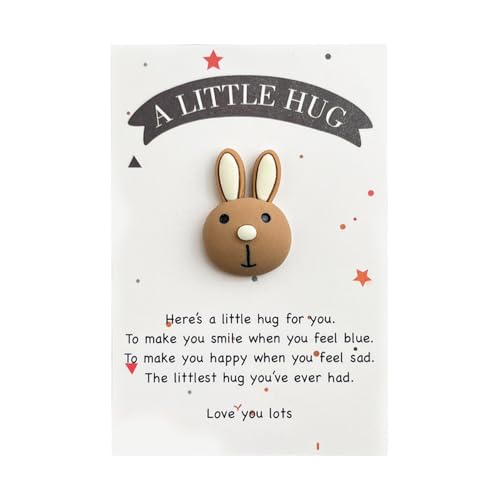 Onperpoe Pocket Hug Gift, Mini Pocket Hugs for Friends with Card, Thinking of You Gifts for Women, Positive Good Luck Gifts for Birthday Valentines Day Wedding Christmas Mothers Day (Bunny) von Onperpoe