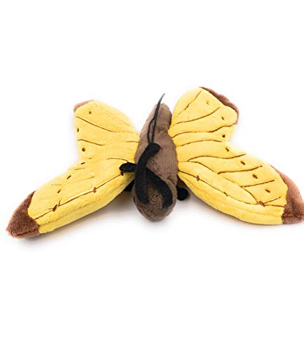 Onwomania Plüschtier Kuscheltier Stoff Tier Schmetterling gelb braun Falter Band 23 cm von Onwomania