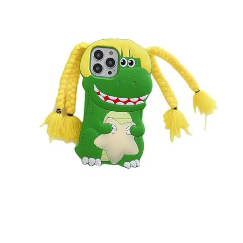 OonMan kawaii Handyhülle Hug Dinosaurier Silikon Handyhülle Anti-Fall geeignet für iPhone Handyhülle Grün iPhone 11 von OonMan