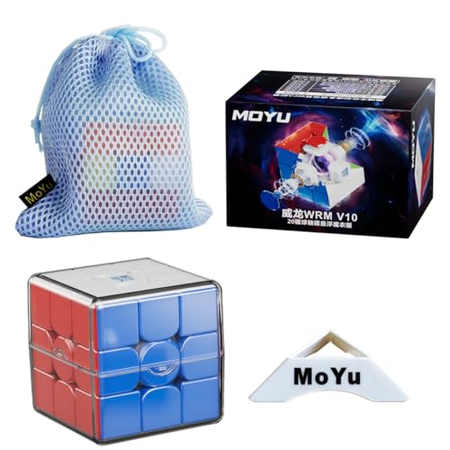 2024 MoYu WeiLong V10 3x3x3 Speed Magic Puzzle Cube Stickerless MY8296 3x3 55.5mm Drehwürfel für Würfel Stand und Tasche MagLev 20 Ball-Core Magic Tuch Version von Oostifun