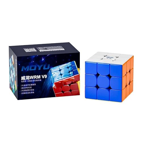 FunnyGoo MoYu Weilong WRM V9 3x3 Geschwindigkeit Magic Puzzle Würfel weilong WR M V9 3x3x3 Würfel Aufkleber Less MagLev Ball Core 2.0 Version mit Magic Tuch Oberfläche J8279 von Oostifun