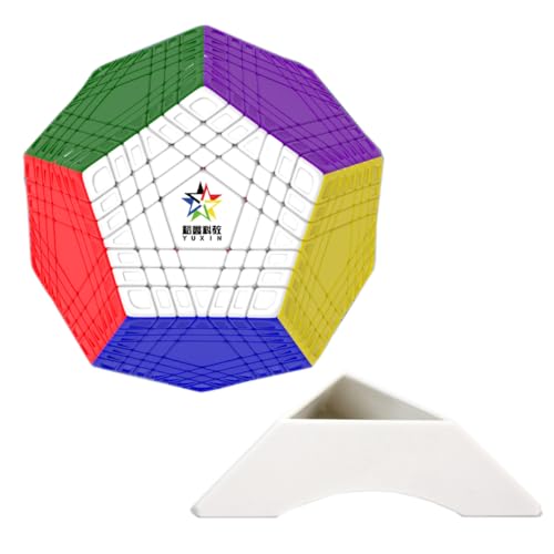 FunnyGoo YuXin HuangLong 7x7 Dodekaeder 12 Oberfläche Gigaminx Megaminx 7x7x12 Magic Puzzle Cube Aufkleber ohne Würfel-Ständer Stickerless von Oostifun