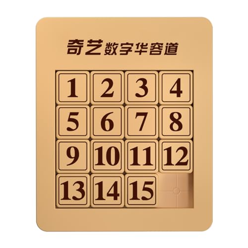 Hölzerne Zahl Dia Puzzle Holz Digital Huarong Straße Digital Math Pädagogisches Puzzle Gehirn Teaser Schiebepuzzle IQ Spiel Spielzeug Schule Party Spielzeug (4x4 Schiebepuzzle) von Oostifun