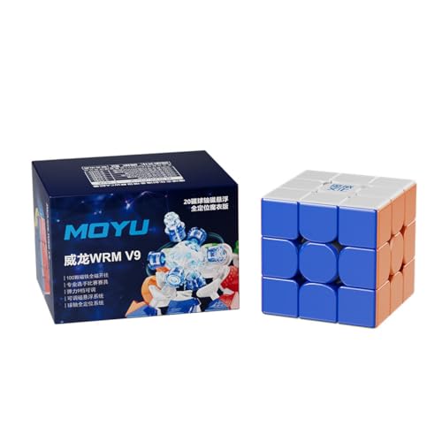 Oostifun MoYu 2024 WEILONG WRM V9 20-M Maglev Kugelkernpositionierung 3.0 Version 3x3 M Würfel Doppeleinstellungssystem Nanosurface UV beschichtet mit Würfeltasche und einem Würfelstativ (Multi Color) von Oostifun