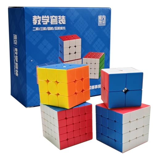 Oostifun MoYu Bundle von 2345 WCA Lehr- und Wettkampfwürfel Kombination: 2x2 3x3 4x4 5x5 Speed Cube Puzzle Cube Set Sammlung Set Multicolor Stickerless von Oostifun