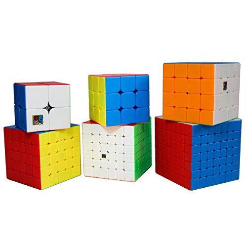 Oostifun MoYu MOFANGJIAOSHI Cubing Classroom MFJS Meilong-spezifisches Würfelbündel 2x2 3x3 4x4 5x5 6x6 7x7 Würfel Glatte Puzzles Würfelset + Sechs Würfelstative (Multi Color) von Oostifun