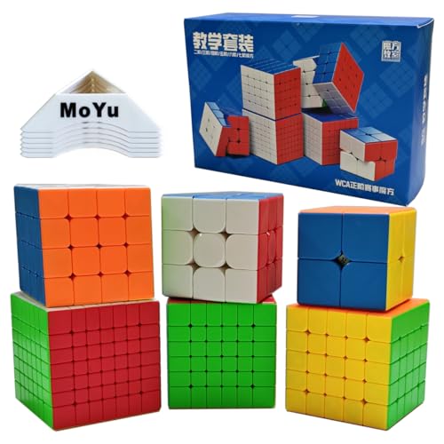 Oostifun MoYu MOFANGJIAOSHI MFJS WCA 234567 Würfel Spezifisches Puzzle Bundle 2x2 3x3 4x4 5x5 6x6 7x7 Wettbewerb Würfel Set mit Geschenkverpackung und sechs Würfel Stative (Multi Color) von Oostifun