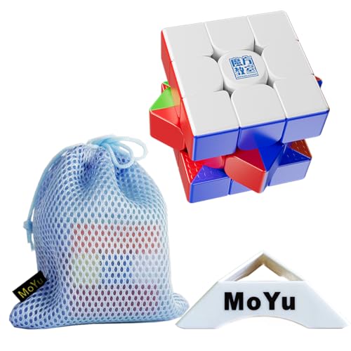 Oostifun MoYu MoFang JiaoShi Meilong 3M V2 3x3 Stickerless Cube Cube Cube Classroom Meilong 3M V2 3x3x3 Smoothy Puzzle mit Würfeltasche und einem Würfelstativ (Lite Version) von Oostifun