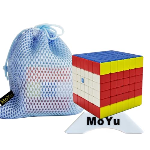 Oostifun MoYu MoFang JiaoShi Meilong 6M V2 Cube 6x6 Cubing Klassenzimmer Meilong 6 M V2 6 Schichten Mehrfarbiges Würfelpuzzle mit Würfeltasche und einem Würfelstativ von Oostifun