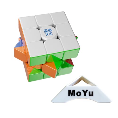 Oostifun MoYu WEILONG WRM V10 M UV Version 3x3 M Würfel Glattes Puzzle Doppel Einstellsystem Nanosurface UV beschichtet mit Würfeltasche und einem Würfelstativ (Multi Color) von Oostifun