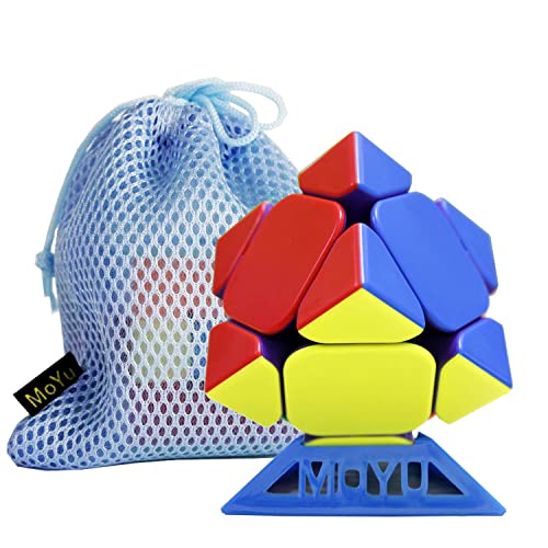 Oostifun OJIN MoYu MOFANGJIAOSHI Cubing Classroom MoYu RS Skewb M Maglev Version Dual Adjustment System Würfel Puzzle Purple Inner Core mit einem Würfel Tasche und einem Würfel Stativ (Multi Color) von Oostifun