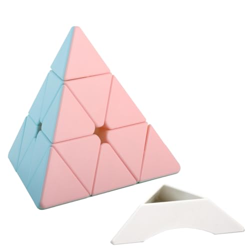 Oostifun ShengShou 3x3 Pyramide Pyraminx Süße Dessert Jelly Farbe Aufkleberlose Zauberwürfel Puzzle Würfel Spielzeug mit Würfel Stand von Oostifun