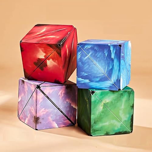 Shape Shifting Fidget Cube M Positioning Kreative 72 Formen Schreibtisch Spielzeug Sensorische Stress Relief Puzzles Weihnachten Geburtstagsgeschenke (Packung von 4 Würfeln (blau + rot + lila + grün)) Shape Shifting Fidget Cube M Positioning Kreative 72 Formen Schreibtisch Spielzeug Sensorische Stress Relief Puzzles Weihnachten Geburtstagsgeschenke (Packung von 4 Würfeln (blau + rot + lila + grün)) von Oostifun