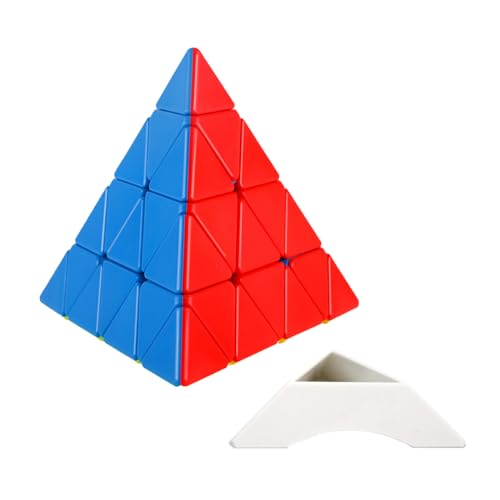 Oostifun Schwarz Pyraminx Dreieck Pyramide Magie Puzzles Würfel Twist Spielzeug Stickerless mit einem Ausstellungsstand von Oostifun