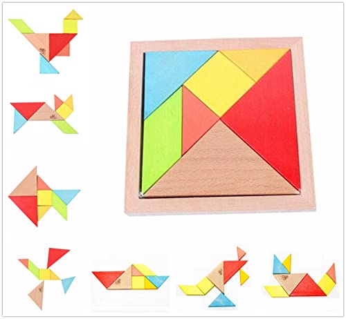 Tangram en Bois de 7 Oostifun Brain Teaser Puzzle Enfants Jouet éducatif Pour le développement von Oostifun