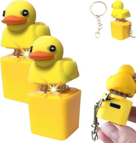 2PCS Quacking Duck Keychain, Duck Quacking Fidget Toy, Duck Caps Keychain, Quacking Duck Fidget Toy Keychain Squeaky, Clicker Sensory Keychain Toys von Opdestn