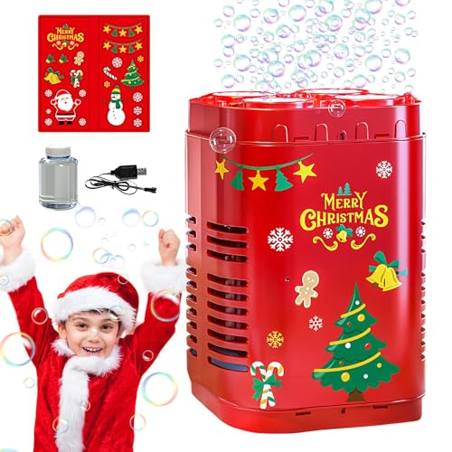 Feuerwerk Seifenblasenmaschine (12 Löcher mit 130ml Seifenblasenlösung), Automatischer Feuerwerk Seifenblasenhersteller mit Lichtern für Kinder, Zeremonie, Weihnachten, Partys von Opdestn