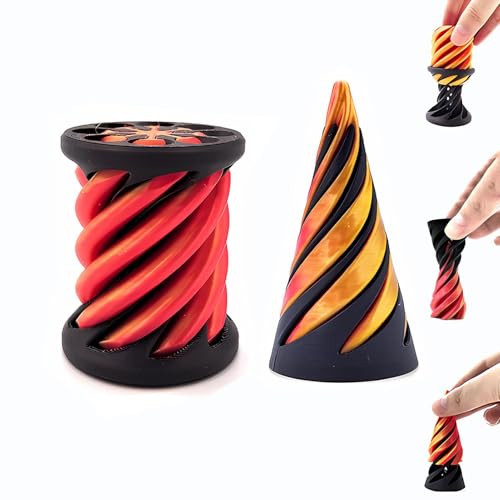 Impossible Pyramid Passthrough Sculpture, 3D Printed Spirals Cone Fidget Toy, Unmögliche Durchgang Pyramide Skulptur, Anxietys Relief Spirals Cone Toy, Stressabbau Fingerspiele for Desktop Decoration von Opdestn