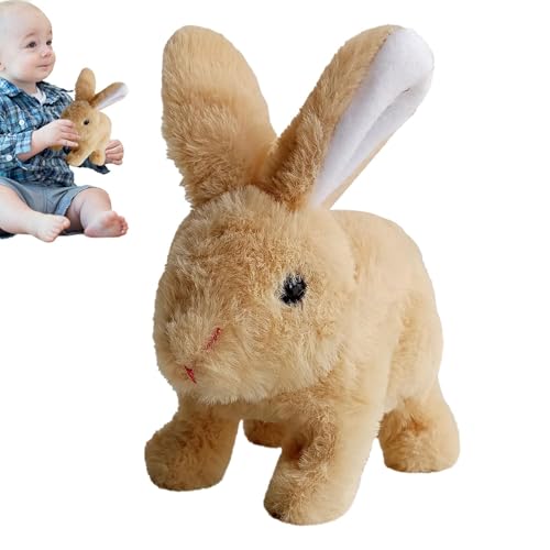 My Realistic Bunny Toy, Interaktives Kaninchen Spielzeug, Hüpfendes Kaninchen, Interaktives Elektronisches Hasens Kuscheltier mit Geräuschen, Bewegungen, Wackeln, Osterhase Plüschtier von Opdestn