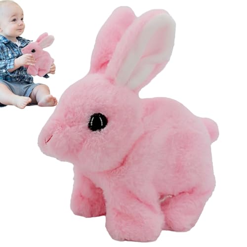 My Realistic Bunny Toy, Interaktives Kaninchen Spielzeug, Hüpfendes Kaninchen, Interaktives Elektronisches Hasens Kuscheltier mit Geräuschen, Bewegungen, Wackeln, Osterhase Plüschtier von Opdestn