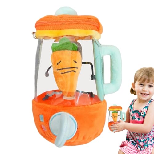 Opdestn Karotte Entsafter Plüschtier, Karotten Juicer Kuscheltiere, Carrot Juicer Plush Toy, Carrot Blender Plush, Drawstring Rotierende Puppe Plüsch Spielzeug, Karotte Mixer Plüsch, 15CM von Opdestn